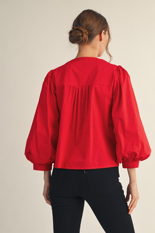 Eyelet Accent Peplum Top