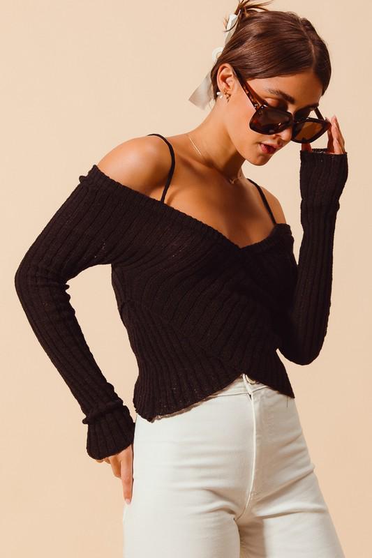 Black V neck Sweater