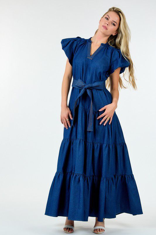 Denim Dark Maxi Dress