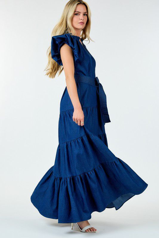 Denim Dark Maxi Dress