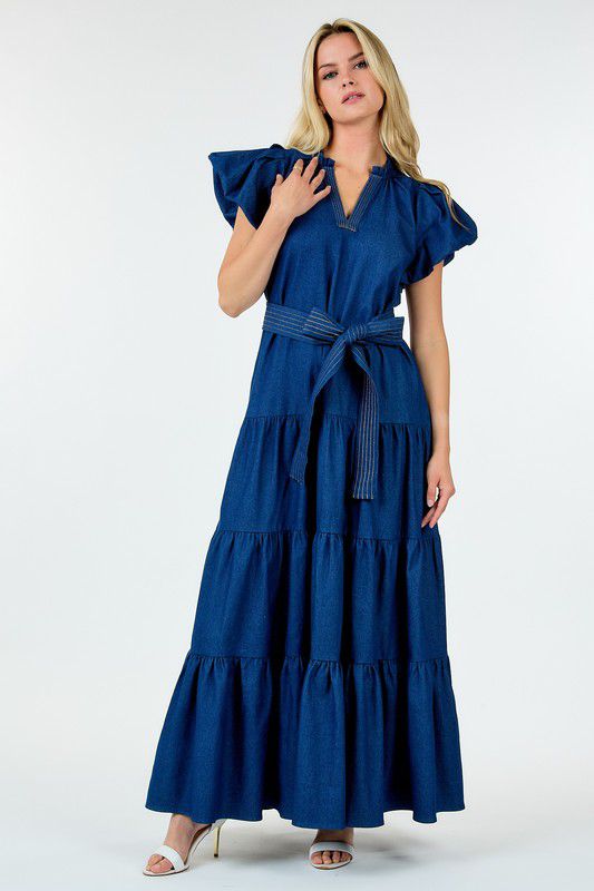 Denim Dark Maxi Dress