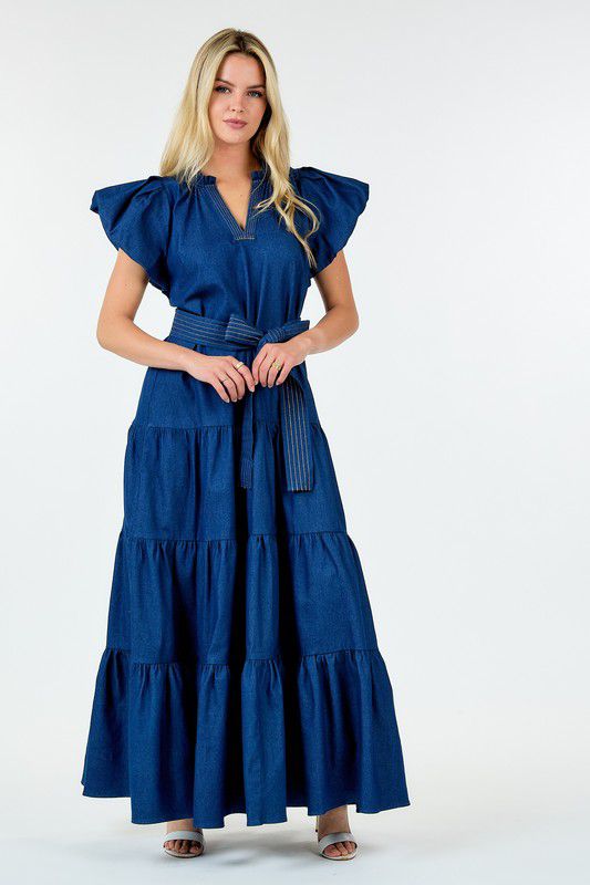 Denim Dark Maxi Dress