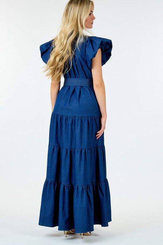 Denim Dark Maxi Dress