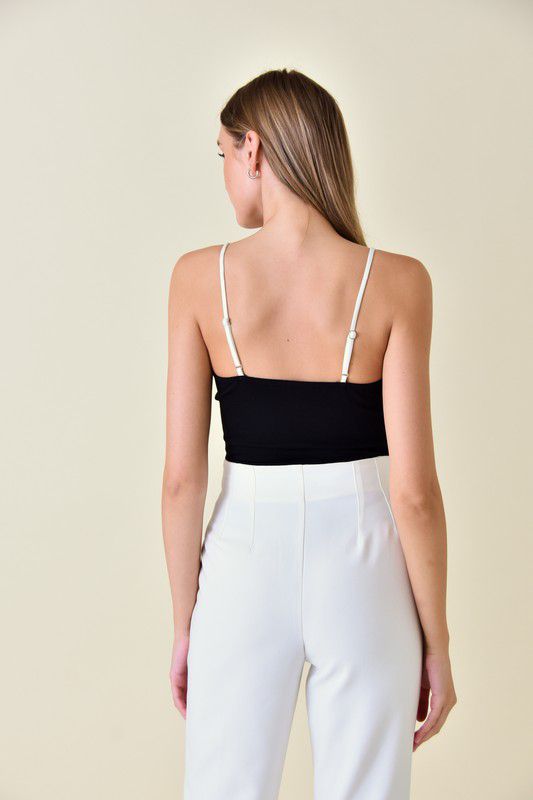 Timeless Bow ColorBlock Spaghetti Bodysuit