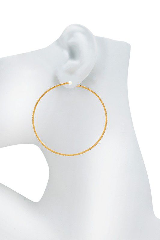 Rhinestone Circle Drop Earring Gold