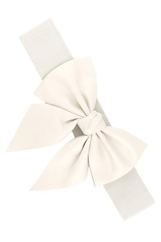 Ribbon Elastic Belt White