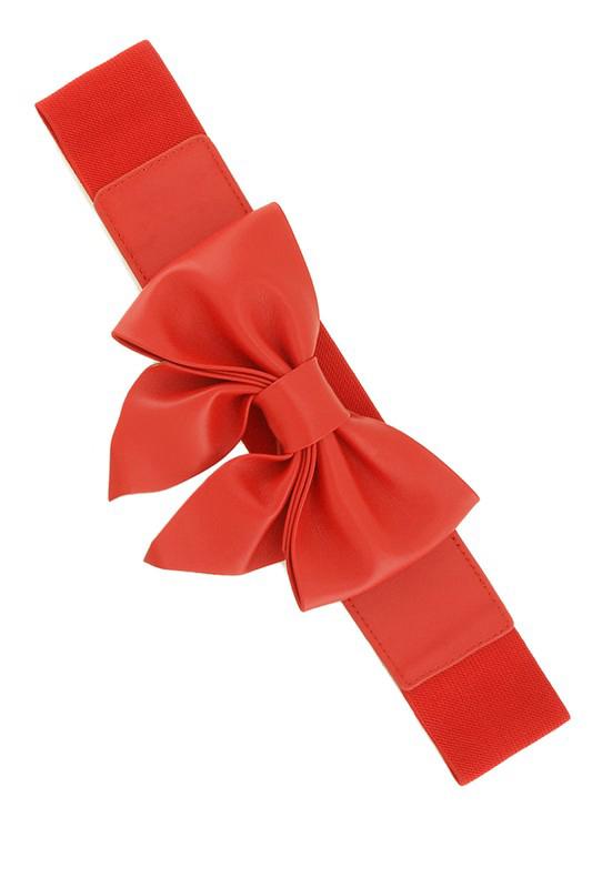 Ribbon Elastic Belt Red