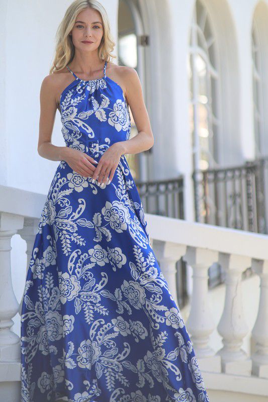 Blue Floral Maxi Dress