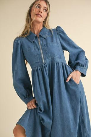 Oversized Denim with Front Zipper