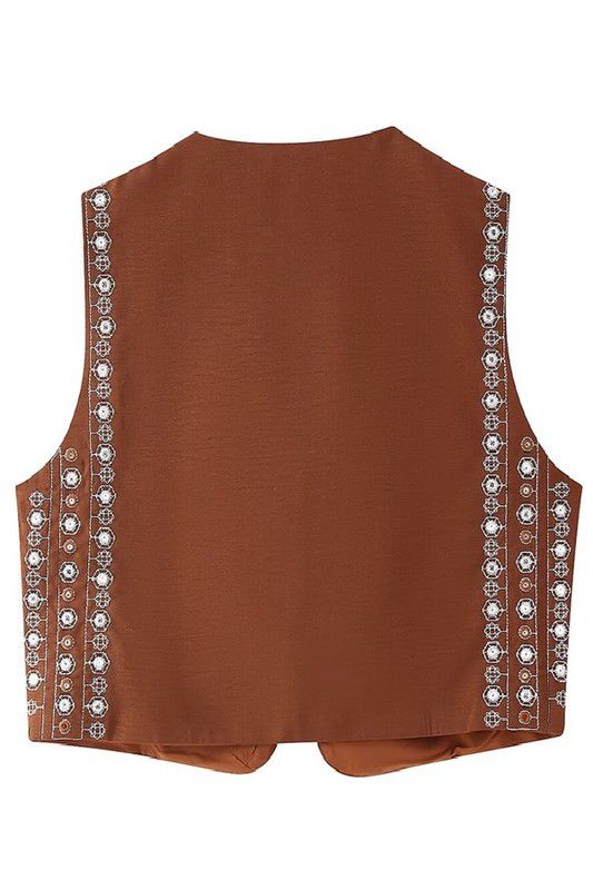 Rust metallic details vest