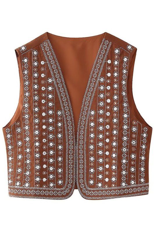 Rust metallic details vest