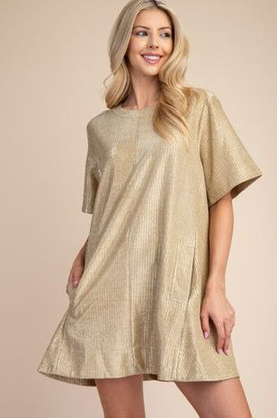 Basic gold short dress