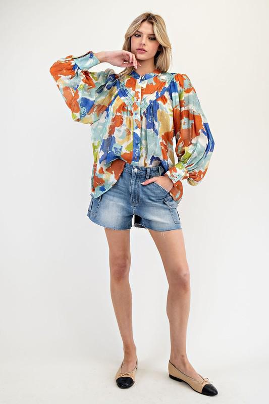 Colorful l/s oversized  top