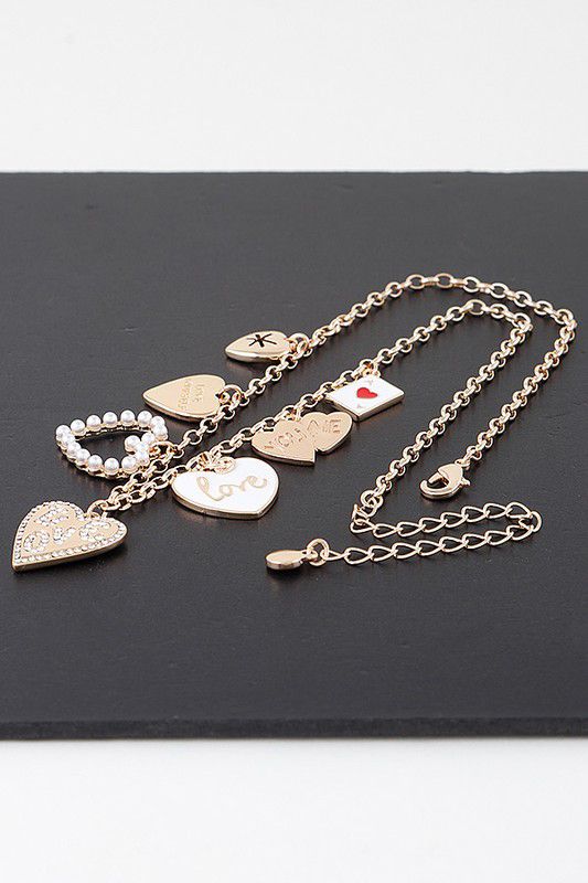 Heart charms necklace