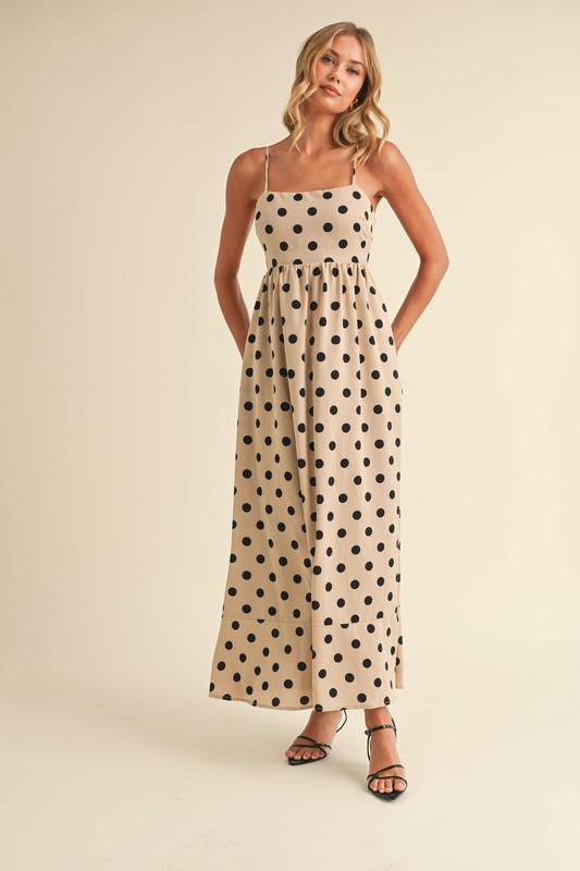 Polka Dots Black & White Maxi Dress