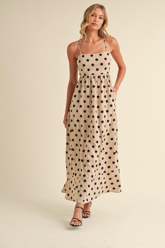 Polka Dots Black & White Maxi Dress