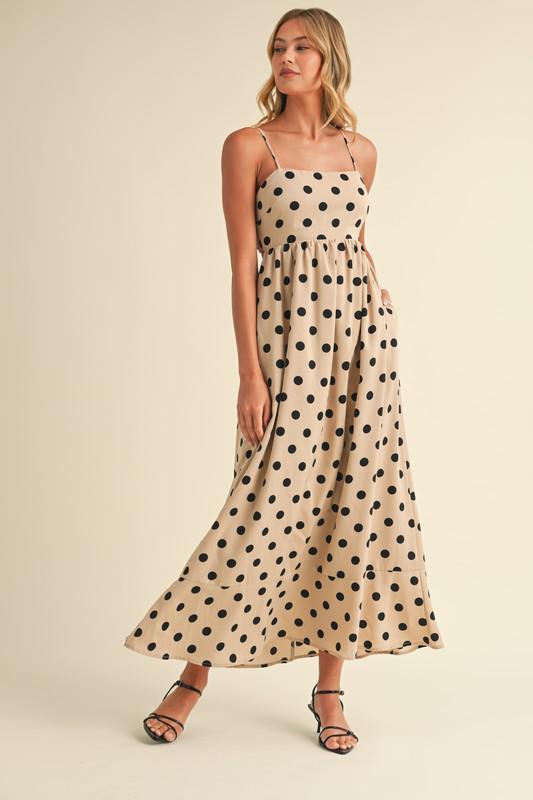 Polka Dots Black & White Maxi Dress