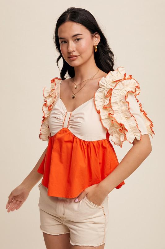 Sunset Ruffle Top