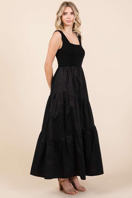 Classic Black Tiered Maxi Dress