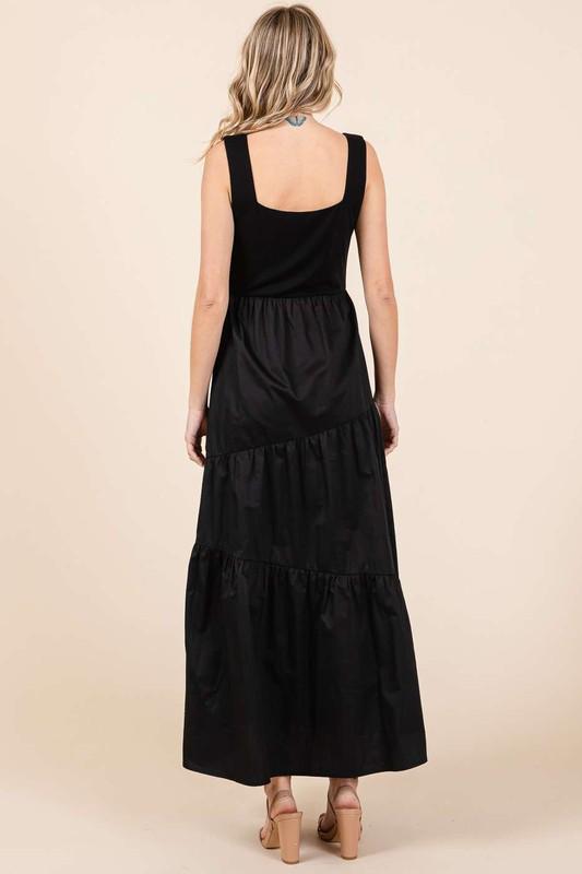 Classic Black Tiered Maxi Dress