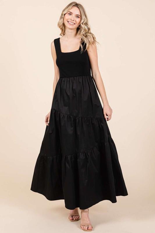 Classic Black Tiered Maxi Dress