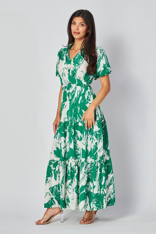 Tropical Wrap Maxi Dress