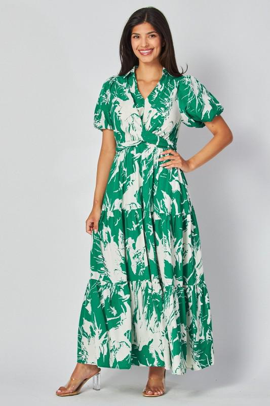 Tropical Wrap Maxi Dress