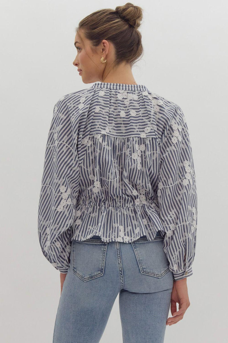 Nautical Embroidered Blouse