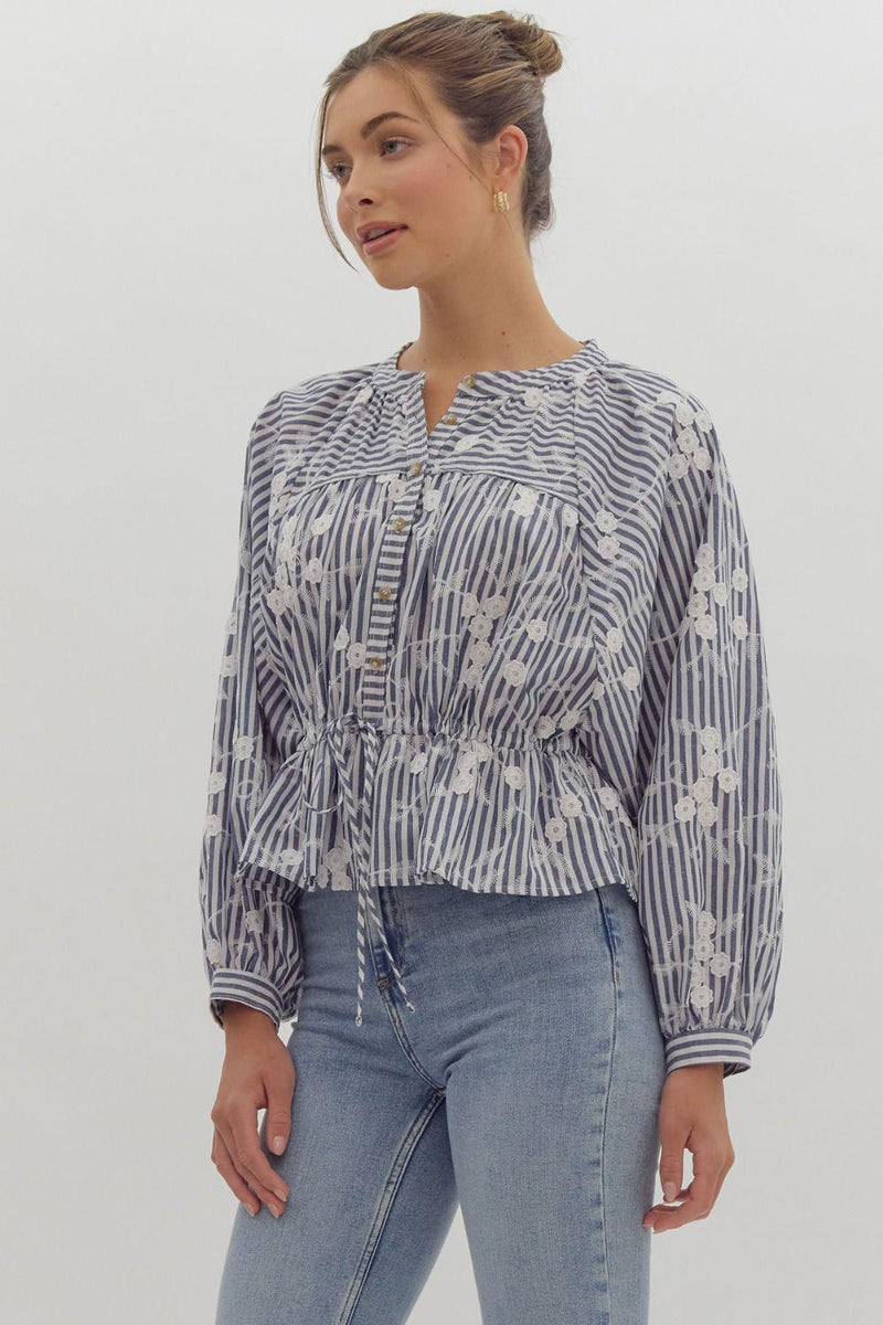 Nautical Embroidered Blouse