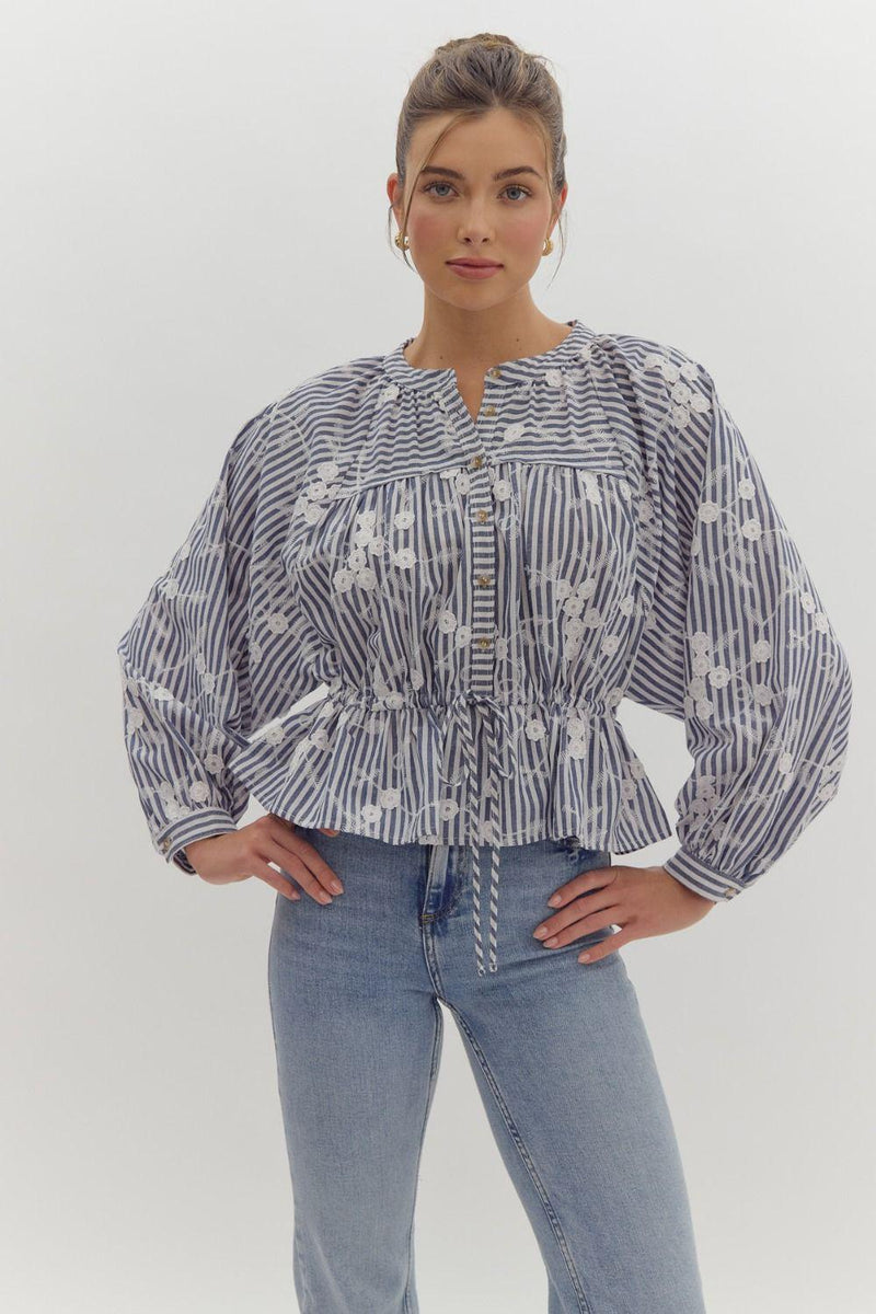 Nautical Embroidered Blouse