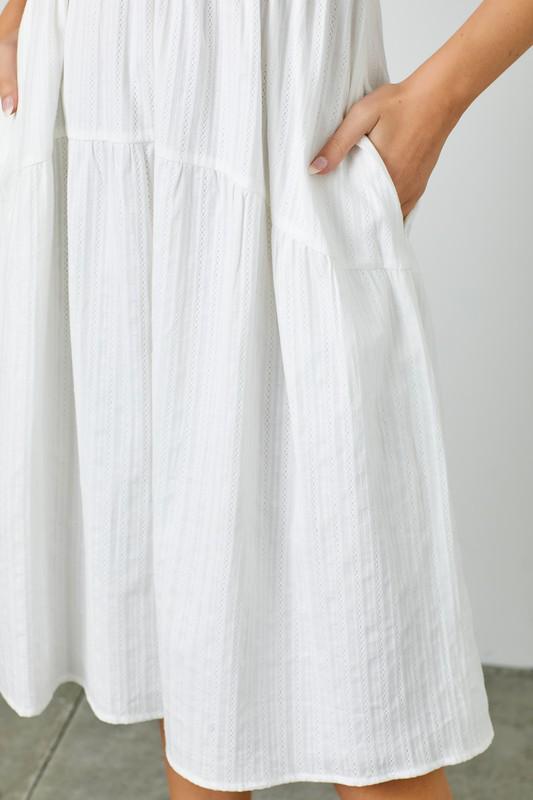 Classic Puff-Sleeve White Dress