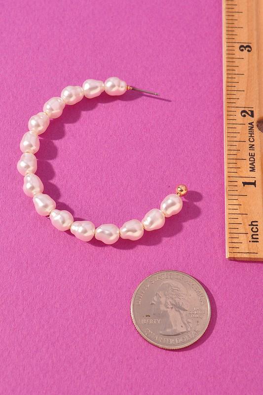 Pearls Semi Hoop Earrings