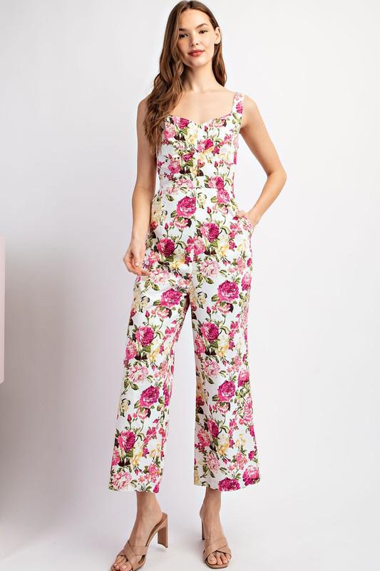 Floral Printed Sleeveless Jumpsuit