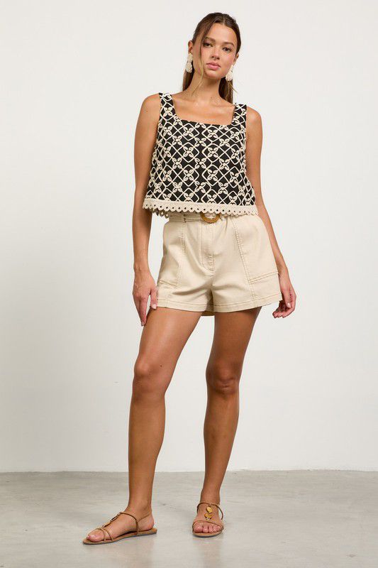 Woven Elegance Crop Top