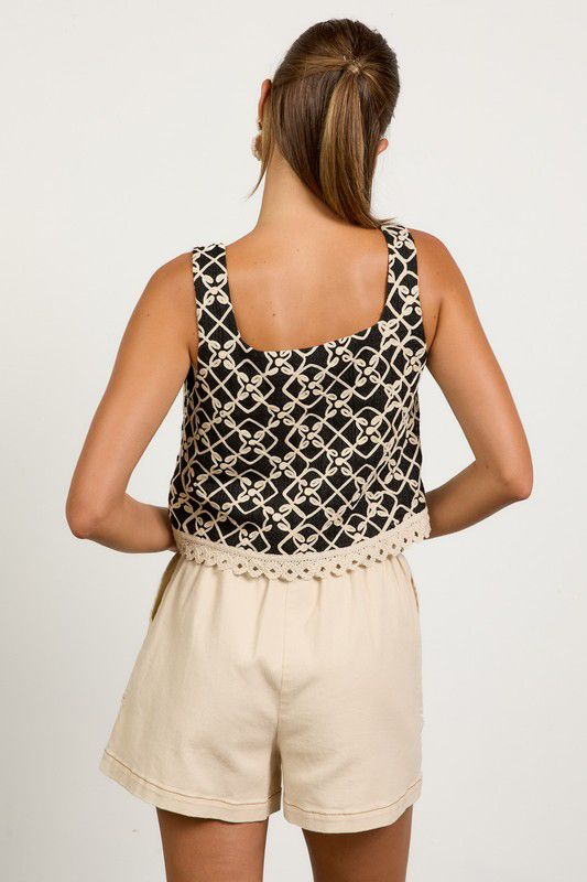 Woven Elegance Crop Top