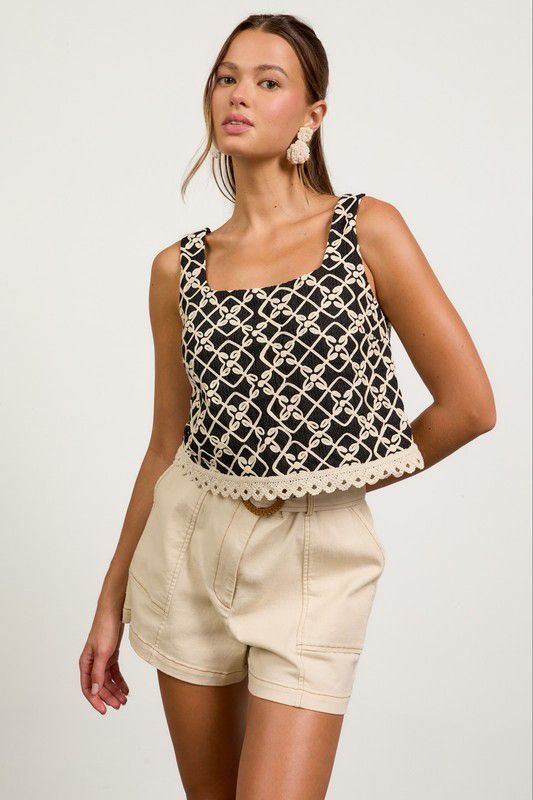 Woven Elegance Crop Top