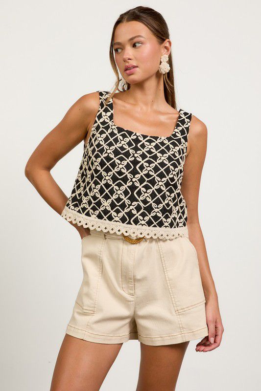 Woven Elegance Crop Top