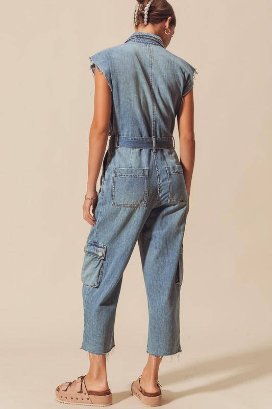 Cargo Denim Jumpsuit