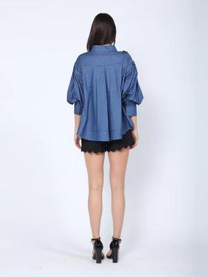 Gracia Chambray Blossom Top