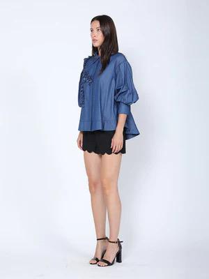 Gracia Chambray Blossom Top