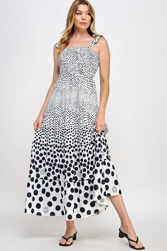 Polka Dot Black & White Strap Dress