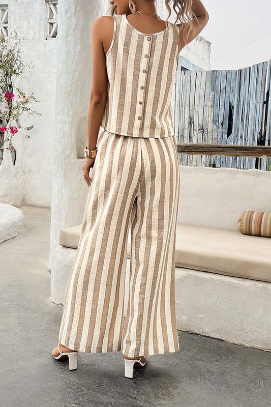 Striped White Taupe Set (Preorder)