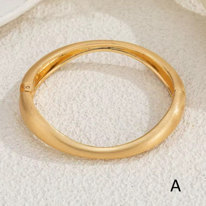 Punk Frosted Matte Metal Chunky Bangle