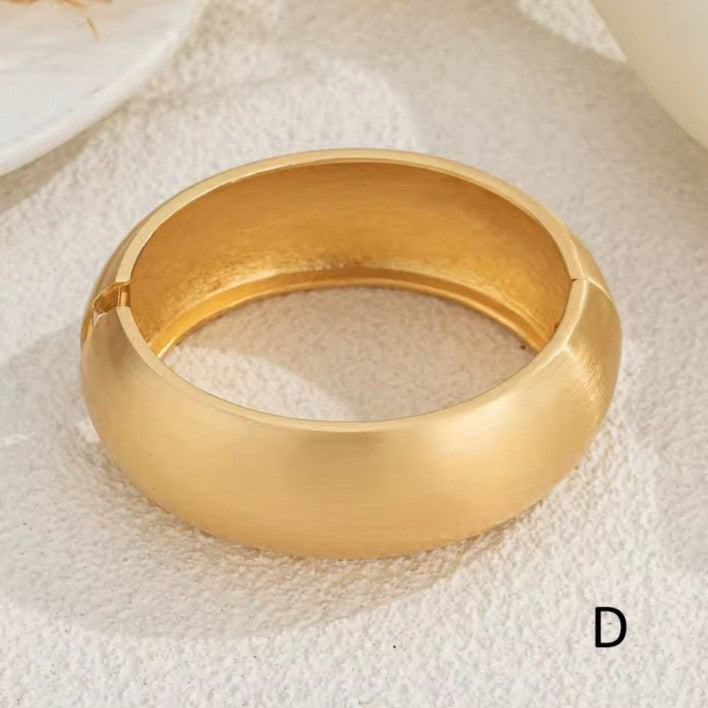 Punk Frosted Matte Metal Chunky Bangle