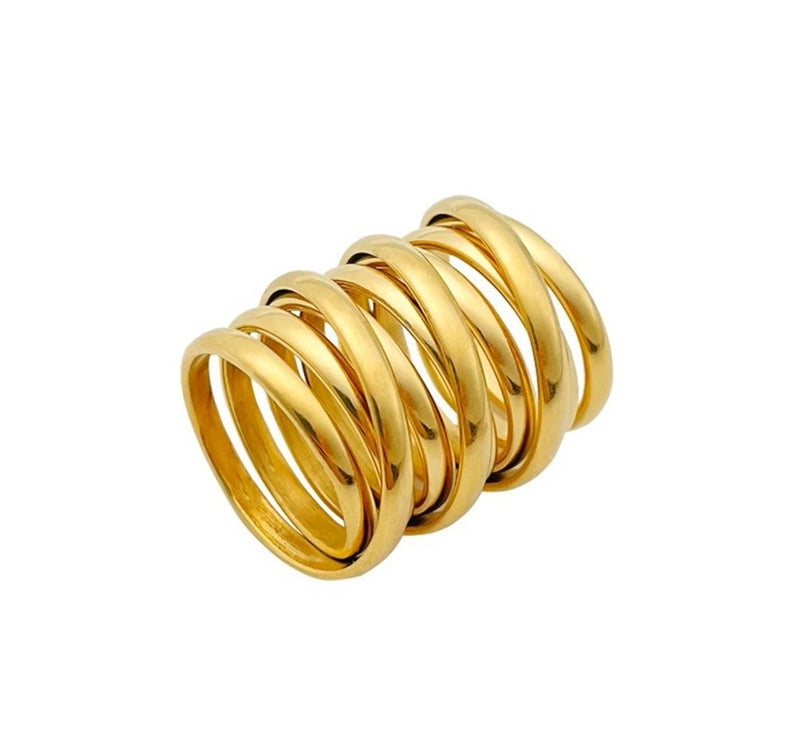 18k Gold Stainless Steel Multi-layer Ring