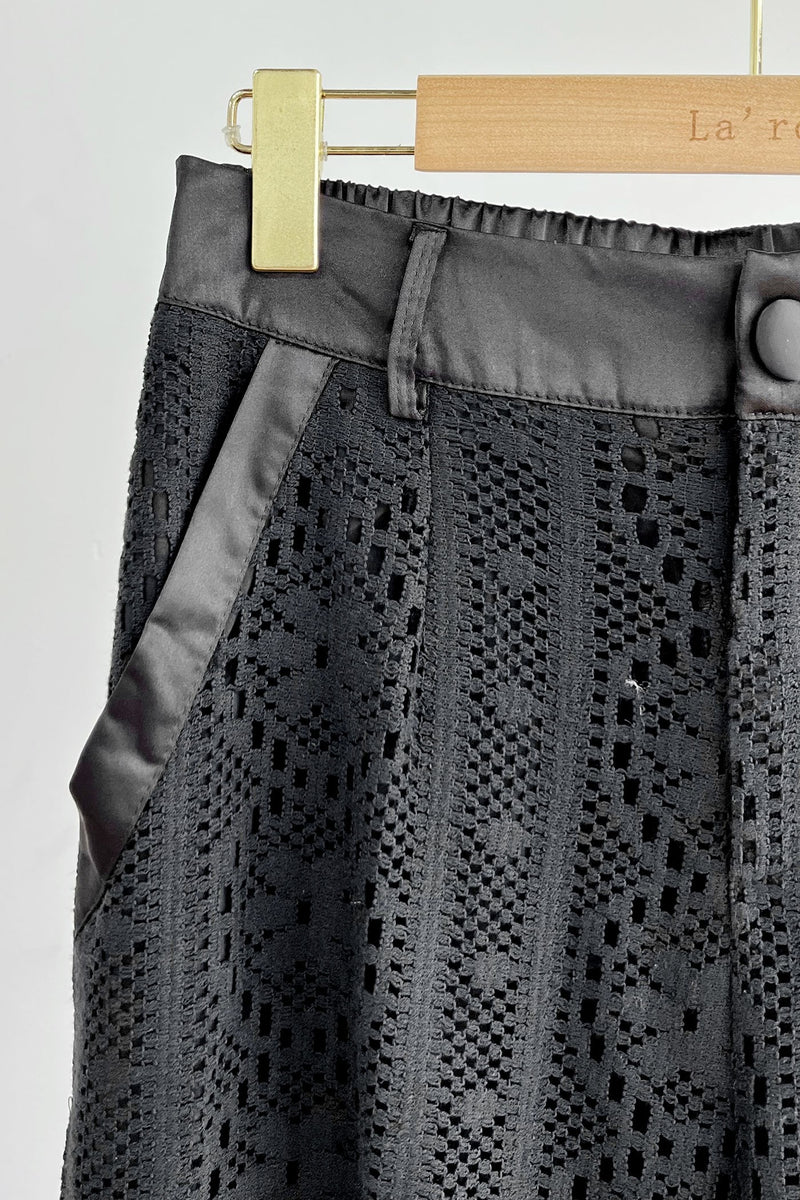 Contrast Embroidery Pants