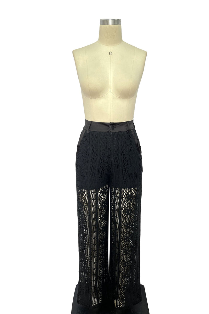 Contrast Embroidery Pants