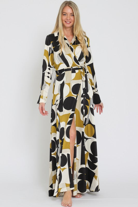 Long Sleeve Wrap Maxi Dress