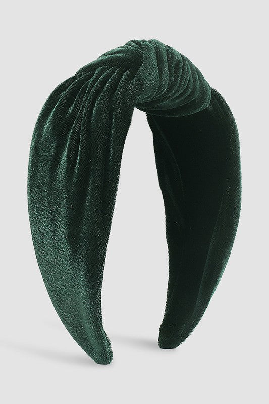 Velvet dark green headband