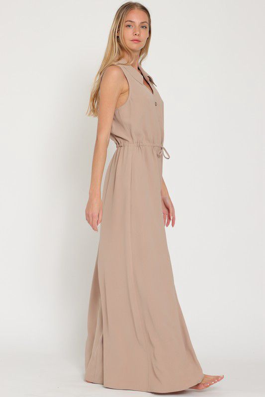 Mocha elegance wide leg  jumpsuit (Preorder)